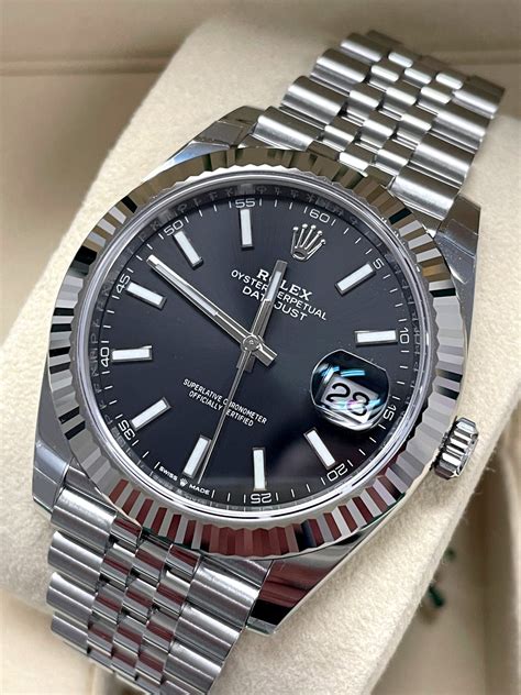 rolex datejust 2 41mm black dial|rolex datejust 41 smooth bezel.